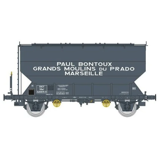 WB-881-FAUVET-GIREL grain wagon, GRANDS MOULINS DU PRADO, SNCF Ep. III - REE WB881 - HO