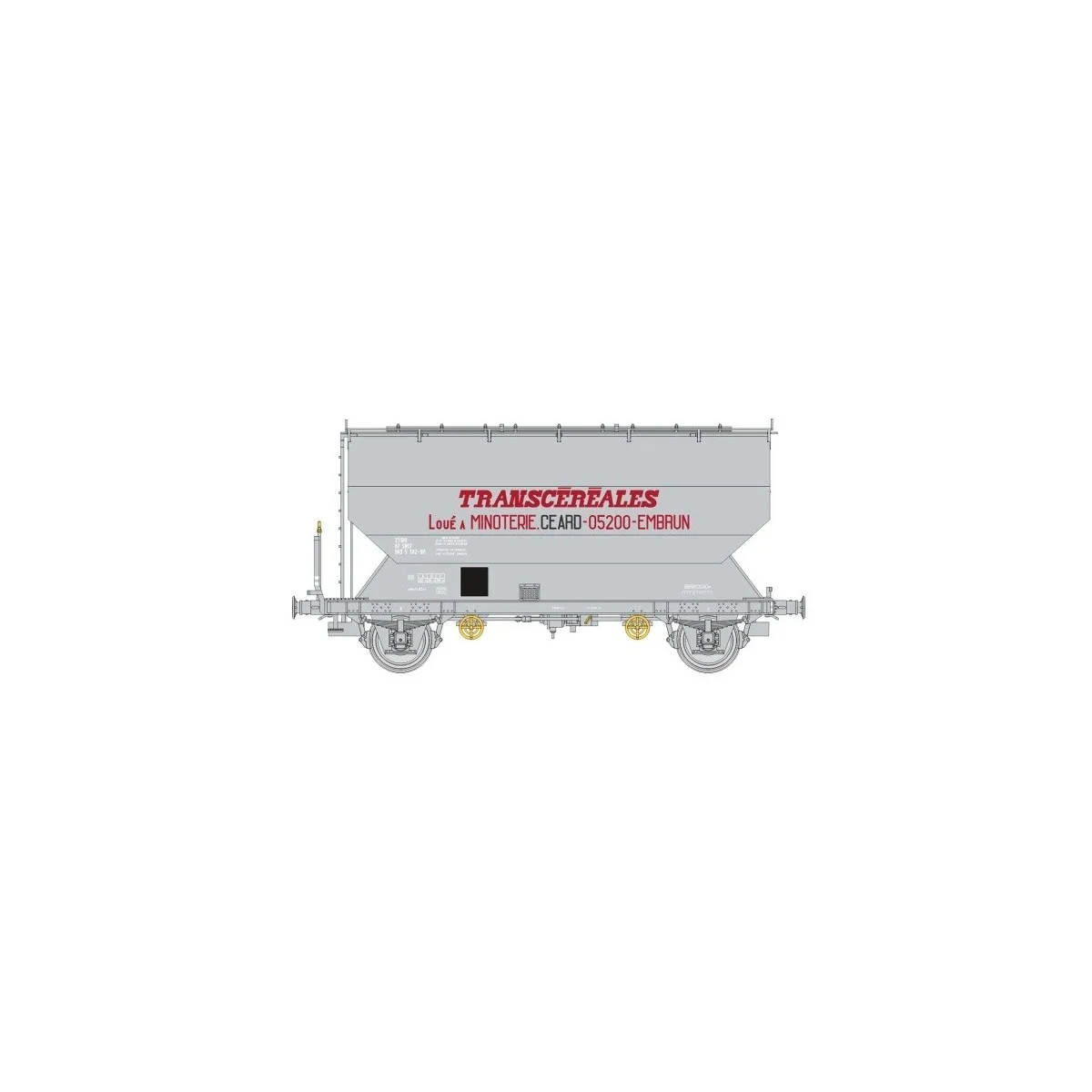 Fauvet-Girel TRANSCEREALES grain wagon "MINOTERIE CEARD" SNCF Ep. I... Fauvet-Girel TRANSCEREALES grain wagon "MINOTERIE CEARD" SNCF Ep. I...