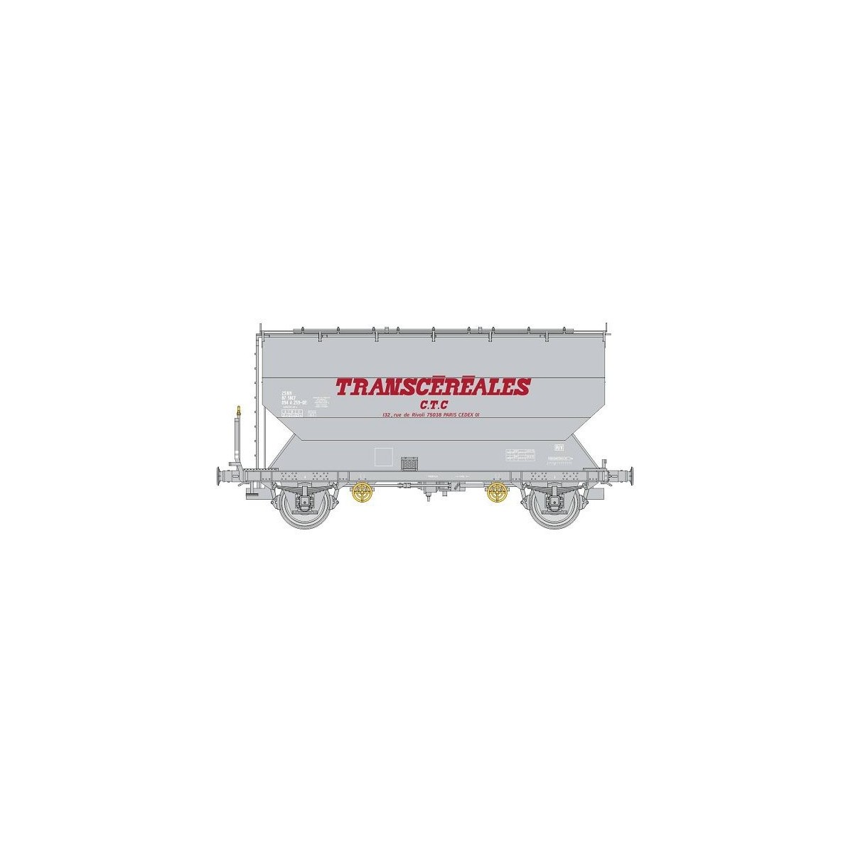 FAUVET-GIREL TRANSCEREALES "CTC" grain wagon SNCF - REE WB884 - HO FAUVET-GIREL TRANSCEREALES "CTC" grain wagon SNCF - REE WB884 - HO