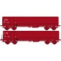 WBSE-012-Ree modeles Sud-Express WBSE-012 Set de 2 Wagons Tombereaux FAS, rouge, Bogie Y25, SNCF, E74