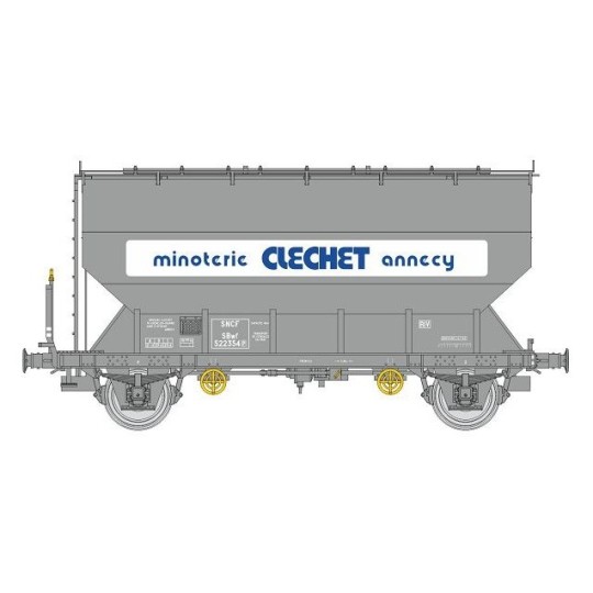 FAUVET-GIREL grain wagon "MINOTERIE CLECHET ANNECY", SNCF - REE WB8... WB-888-FAUVET-GIREL SHGT SNCF grain wagon, Era III - REE WB886 - HO - WB-888