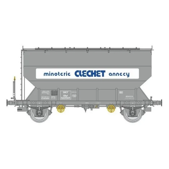 WB-888-FAUVET-GIREL grain wagon "MINOTERIE CLECHET ANNECY", SNCF - REE WB888 - HO
