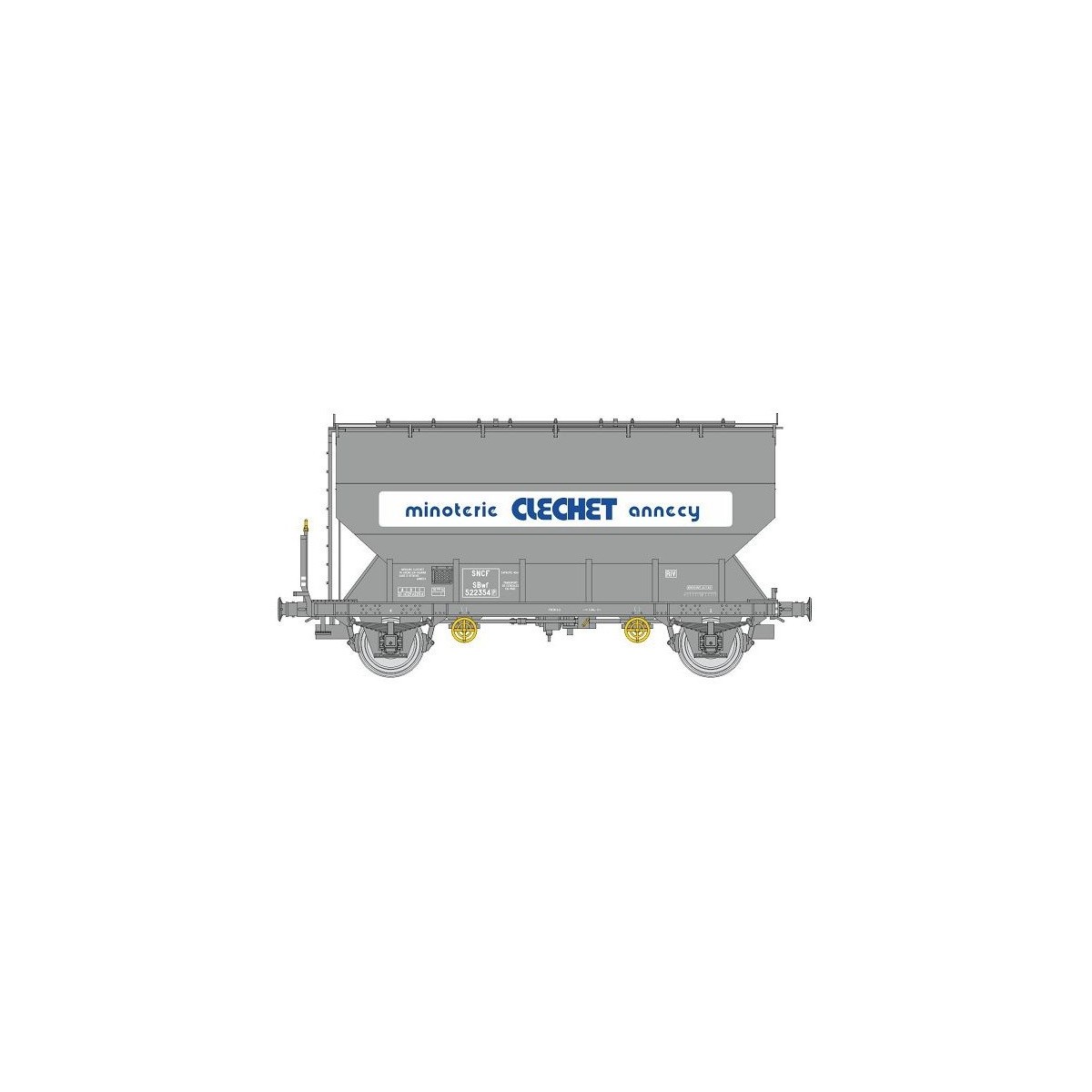 FAUVET-GIREL grain wagon "MINOTERIE CLECHET ANNECY", SNCF - REE WB8... FAUVET-GIREL grain wagon "MINOTERIE CLECHET ANNECY", SNCF - REE WB8...