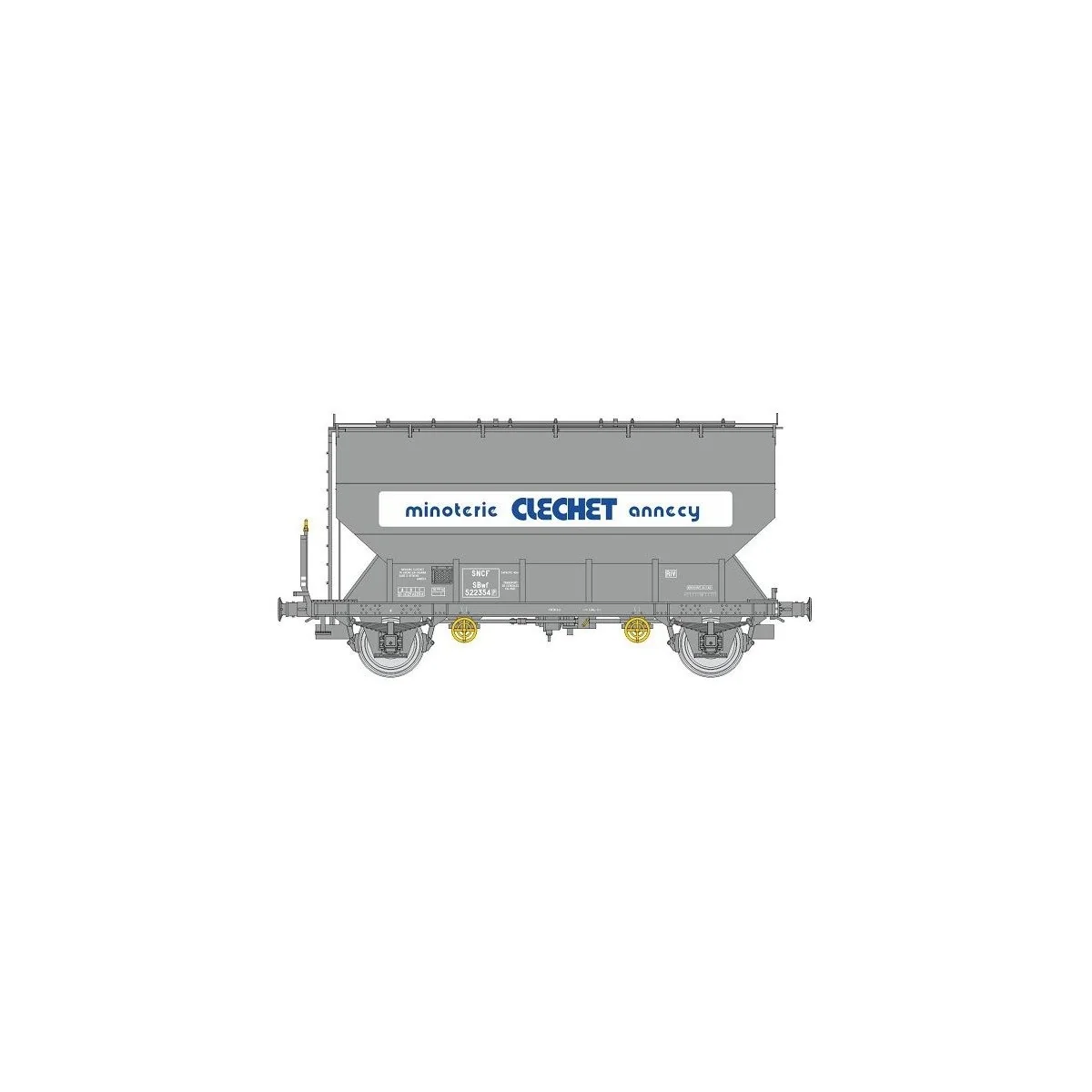 FAUVET-GIREL grain wagon "MINOTERIE CLECHET ANNECY", SNCF - REE WB8...