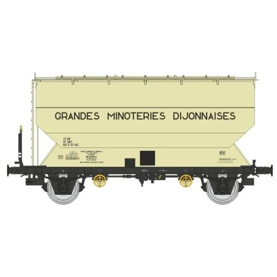 WB-891-FAUVET-GIREL grain wagon, GRANDES MINOTERIES DIJONNAISES, SNCF - REE WB891 - HO