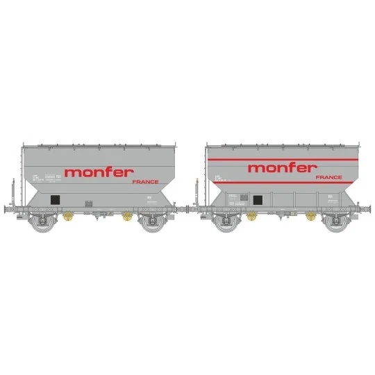 WB-892-Set of 2 FAUVET-GIREL "MONFER" grain wagons, SNCF, Era IV - REE WB892 - HO