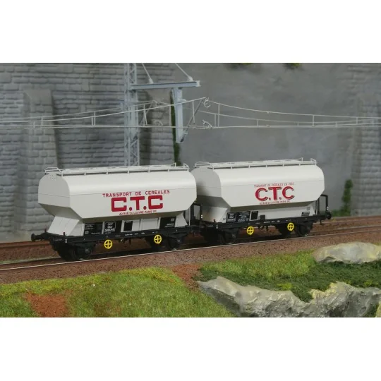 WB-880-Set of 2 FAUVET-GIREL "CTC" grain wagons - REE WB880 - HO