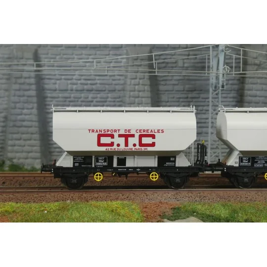WB-880-Set of 2 FAUVET-GIREL "CTC" grain wagons - REE WB880 - HO
