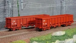 Ree modeles Sud-Express WBSE-012 Set de 2 Wagons Tombereaux FAS, rouge, Bogie Y25, SNCF, E74 Sudexpress WBSE-012 - 1
