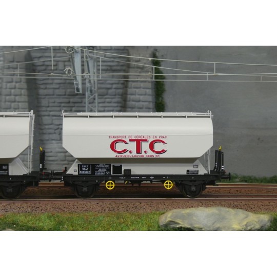 Set of 2 FAUVET-GIREL "CTC" grain wagons - REE WB880 - HO WB-880-FAUVET-GIREL "CTC" grain wagon - REE WB879 - HO - WB-880