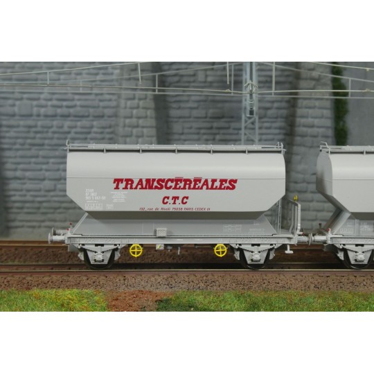 Set of 2 FAUVET-GIREL "CTC" SNCF grain wagons - REE WB885 - HO WB-885-Set of 2 FAUVET-GIREL "CTC" grain wagons - REE WB880 - HO - WB-885