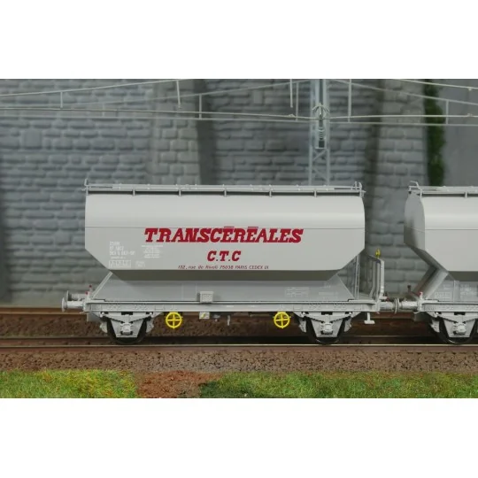 Set of 2 FAUVET-GIREL "CTC" SNCF grain wagons - REE WB885 - HO WB-885-Set of 2 FAUVET-GIREL "CTC" SNCF grain wagons - REE WB885 - HO