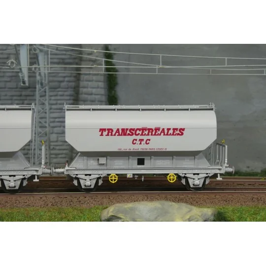 Set of 2 FAUVET-GIREL "CTC" SNCF grain wagons - REE WB885 - HO WB-885-Set of 2 FAUVET-GIREL "CTC" SNCF grain wagons - REE WB885 - HO