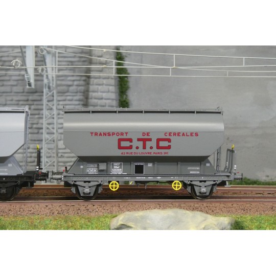WB-887-Set of 2 FAUVET-GIREL "CTC" SNCF grain wagons - REE WB885 - HO - WB-887