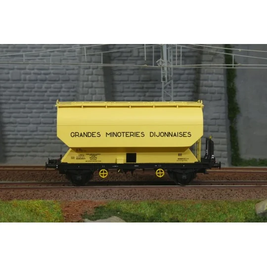 WB-891-FAUVET-GIREL grain wagon, GRANDES MINOTERIES DIJONNAISES, SNCF - REE WB891 - HO