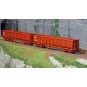 WBSE-012-Ree modeles Sud-Express WBSE-012 Set de 2 Wagons Tombereaux FAS, rouge, Bogie Y25, SNCF, E74