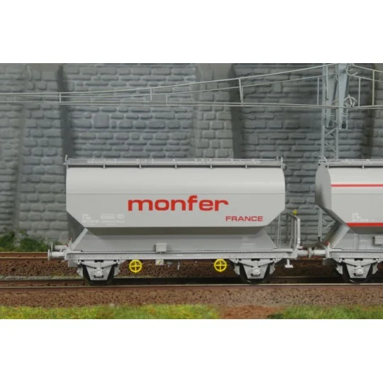 WB-892-Set of 2 FAUVET-GIREL "MONFER" grain wagons, SNCF, Era IV - REE WB892 - HO