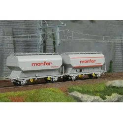 Set of 2 FAUVET-GIREL "MONFER" grain wagons, SNCF, Era IV - REE WB8...