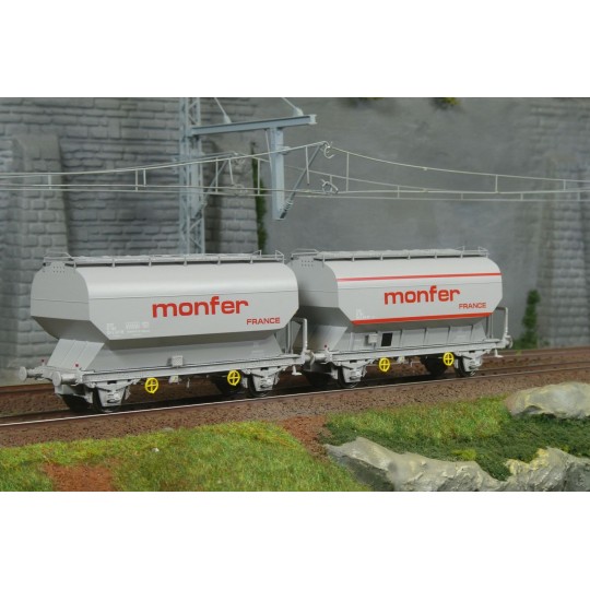 WB-892-Set of 2 FAUVET-GIREL "CTC" SNCF grain wagons - REE WB885 - HO - WB-892