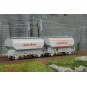 WB-892-Set of 2 FAUVET-GIREL "CTC" SNCF grain wagons - REE WB885 - HO - WB-892