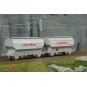 WB-892-Set of 2 FAUVET-GIREL "MONFER" grain wagons, SNCF, Era IV - REE WB892 - HO