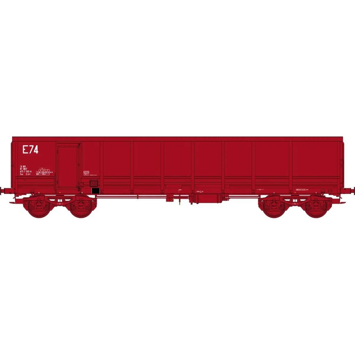Ree Modeles Sud-Express WBSE-013 FAS Tipper Wagon, red 606, Bogie Y...