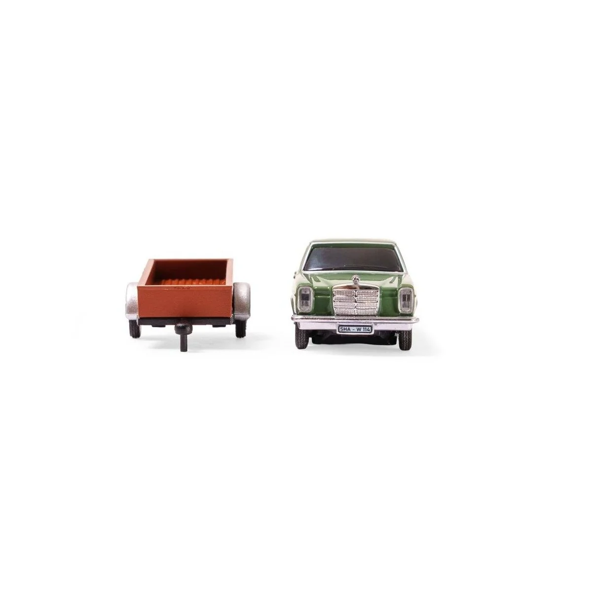 Voiture RC Mercedes-Benz 200/8 verte + remorque 1/87 HO Carson