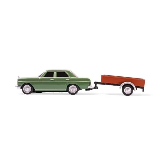 500504169-Voiture RC Mercedes-Benz 200/8 verte + remorque 1/87 HO Carson - 500504169