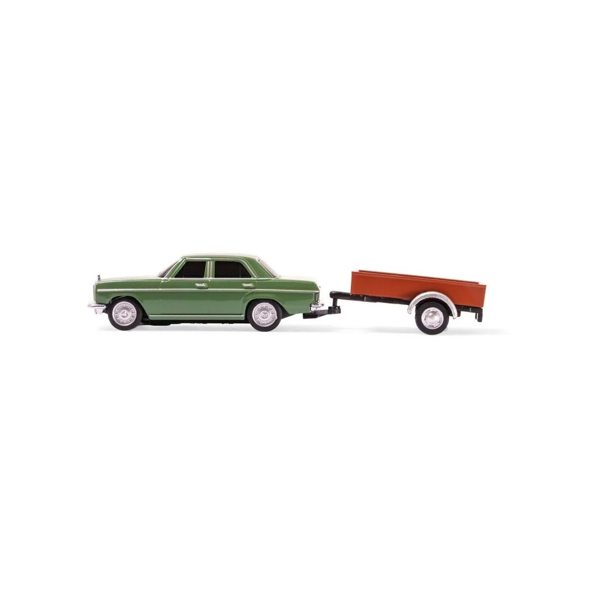 Carson 1/87 HO Green Mercedes-Benz 200/8 RC Car + Trailer