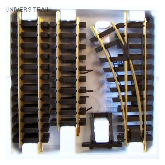 Piko_35301-Piko G 35301 Coffret de voies avec aiguillage et heurtoir