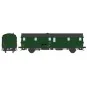 VB-313-Ree Modeles VB313 Voiture fourgon OCEM 32, toit noir, bouts verts, feux fonctionnels, REGION EST, SNCF