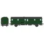 Ree Modeles VB314 Voiture fourgon OCEM 32, toit noir, bouts verts, feux fonctionnels, REGION SUD-OUEST, SNCF Ree Modeles VB-314 VB-314-Ree Modeles VB314 Voiture fourgon OCEM 32, toit noir, bouts verts, feux fonctionnels, REGION SUD-OUEST, SNCF