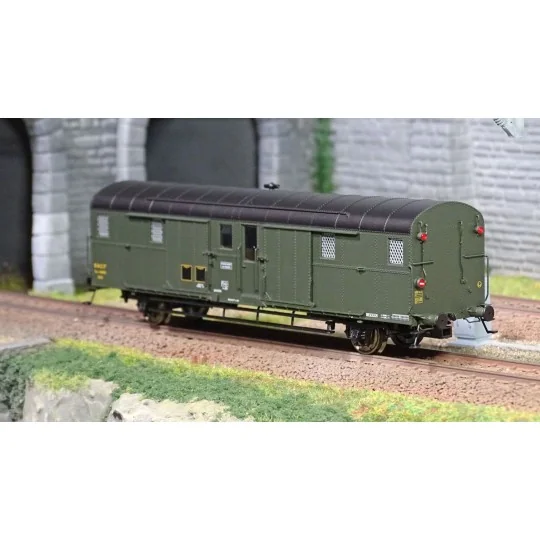 VB-314-Ree Modeles VB314 Voiture fourgon OCEM 32, toit noir, bouts verts, feux fonctionnels, REGION SUD-OUEST, SNCF