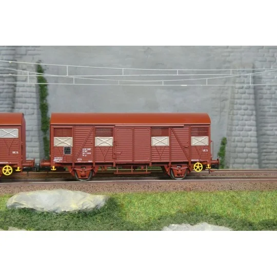 Jouef HJ6325 HO 1/87 type GS covered wagon set (2 wagons) HJ6325-Jouef HJ6325 HO 1/87 type GS covered wagon set (2 wagons)