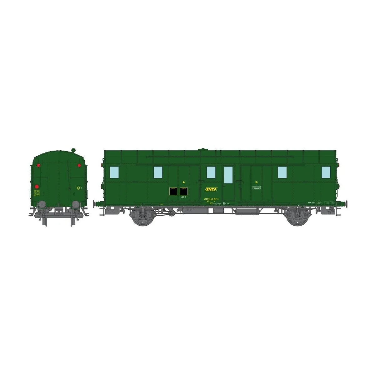 Ree Modeles VB322 Voiture fourgon OCEM 32, vert 301, feux fonctionnels, REGION SUD-OUEST, SNCF Ree Modeles VB-322 - 3