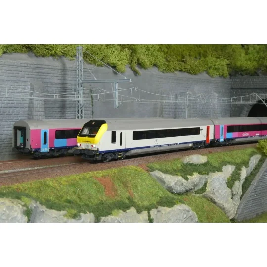 LSM_43057-Set de 3 voitures voyageurs I11 OUIGO réversible, SNCB / SNCF, LS Models 43057 H0