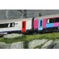 LSM_43057-Set de 3 voitures voyageurs I11 OUIGO réversible, SNCB / SNCF, LS Models 43057 H0