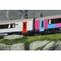 LSM_43057-LS Models 41252DC Set of 3 original Corail coaches (VU + VTU), driving trailer, SNCF, Nouille logo, lights - LSM_43057DC