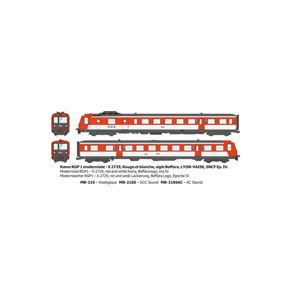 Autorail RGP 1 modernisée X2729, Rouge, logo origine, Lyon-Vaise, S... Autorail RGP 1 modernisée X2729, Rouge, logo origine, Lyon-Vaise, S...
