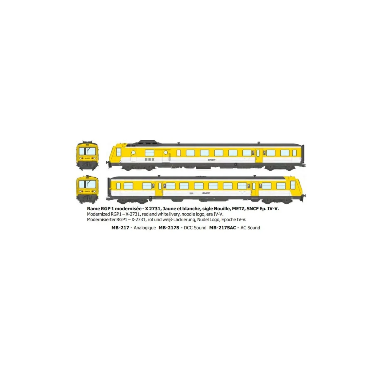 Autorail RGP 1 modernisée X2731, Jaune, logo nouille, Metz, SNCF - ... Autorail RGP 1 modernisée X2731, Jaune, logo nouille, Metz, SNCF - ...