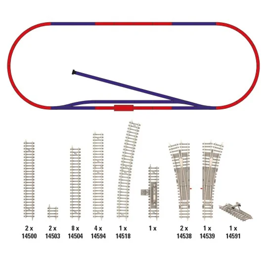 Trix_14321-MiniTrix 14321 Coffret de voies complémentaire B1 traverses béton