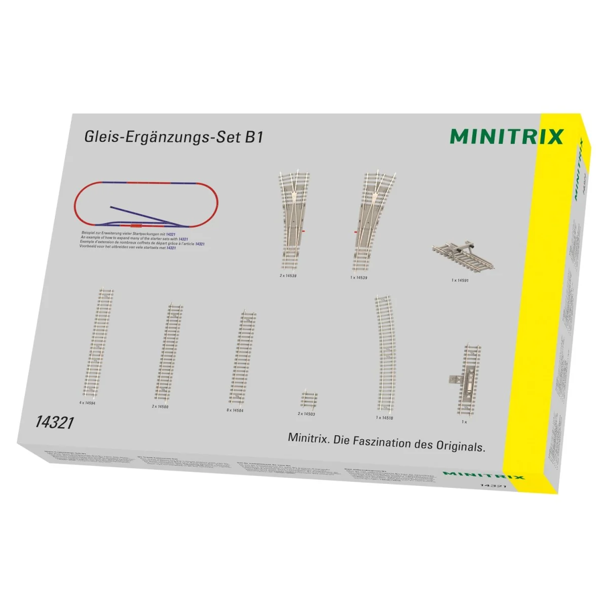 MiniTrix 14321 Additional Track Set B1 with Concrete Sleepers