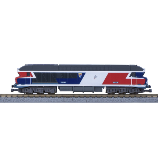 CC72030 bicentennial tricolor locomotive - AZAR MODELS L02-BLBD - Z... AZAR_L02-BLBD-Azar L03-AM1D CC 6516 diesel locomotive, SNCF, Arzens livery, digital, Z scale