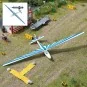 Busch_1155-Planeur bleu avec remorque - Busch 1155