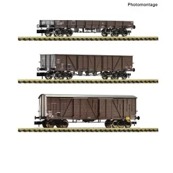 Coffret de 3 wagons de marchandises type TP, SNCF - Fleischmann 666...