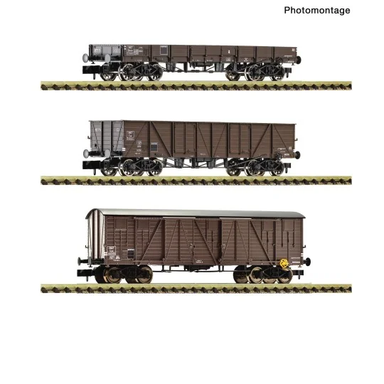 Coffret de 3 wagons de marchandises type TP, SNCF - Fleischmann 666... FLE_6660167-Coffret de 3 wagons de marchandises type TP, SNCF - Fleischmann 6660167 - N 1/160
