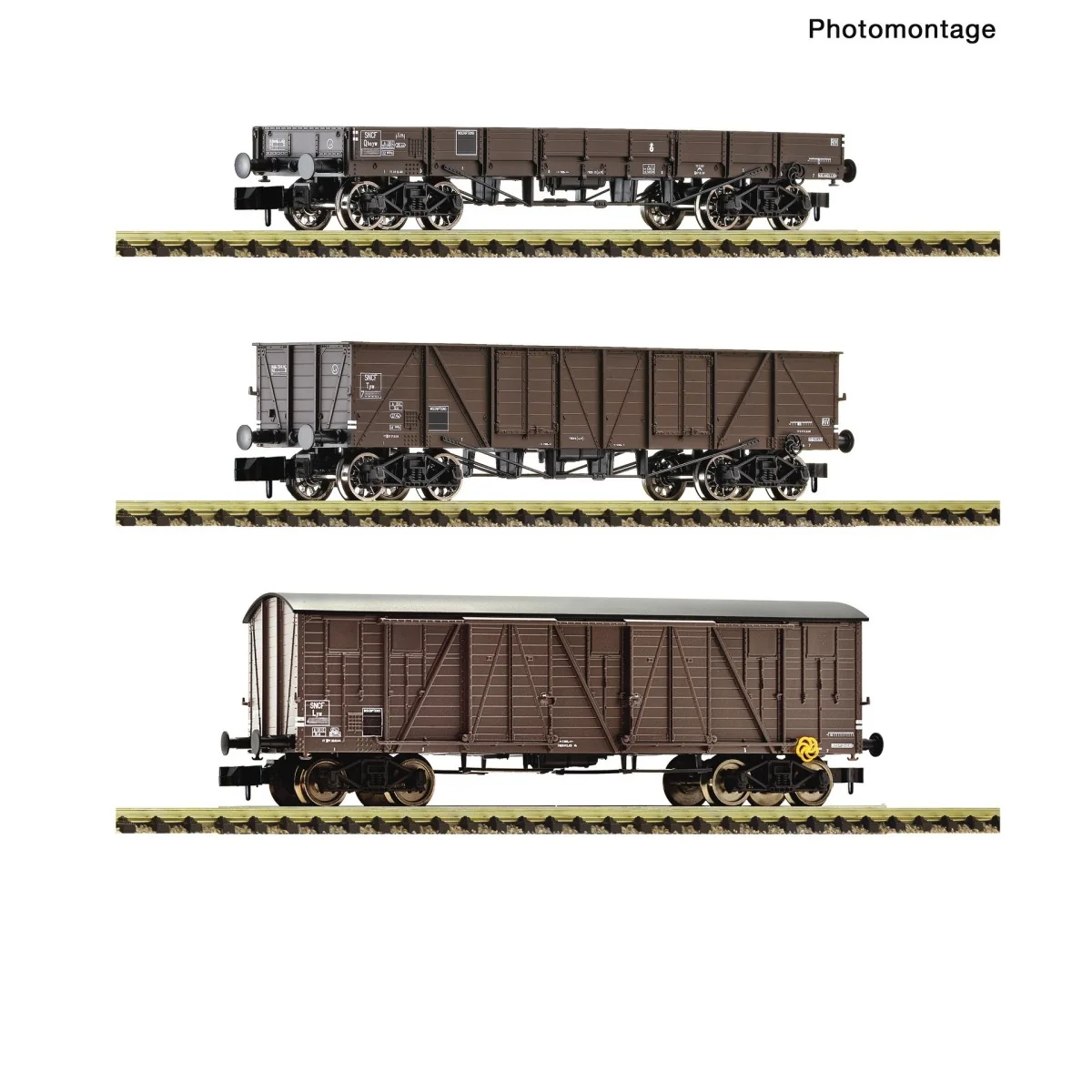 Set of 3 TP type freight wagons, SNCF - Fleischmann 6660167 - N 1/160