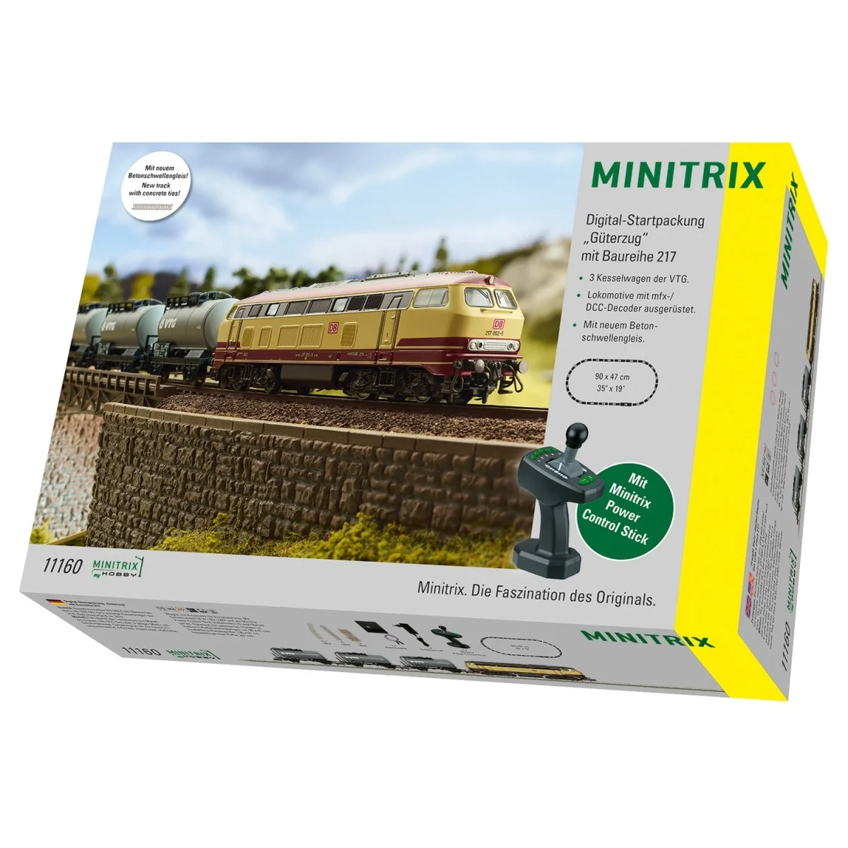 MiniTrix 11160 Freight Train Starter Set with Class 217 Electric, D... MiniTrix 11160 Freight Train Starter Set with Class 217 Electric, D...