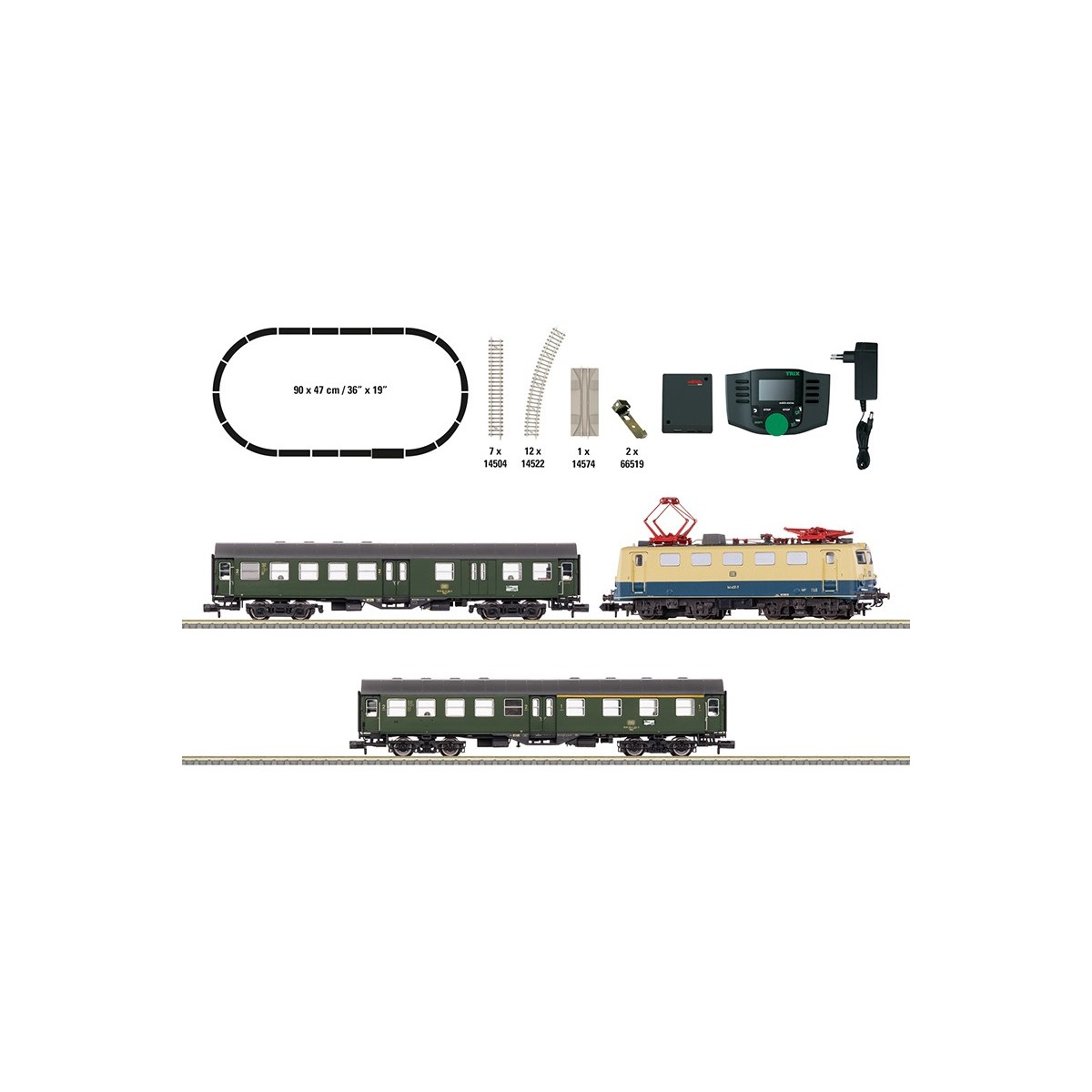 Passenger train starter set with electric class 141, DB AG - MiniTr...