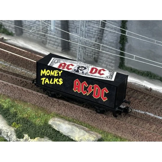 Wagon porte-conteneurs AC/DC "Moneytalk" - Marklin 44832 - HO 1/87 MARKLIN_44832-Wagon porte-conteneurs AC/DC "Moneytalk" - Marklin 44832 - HO 1/87